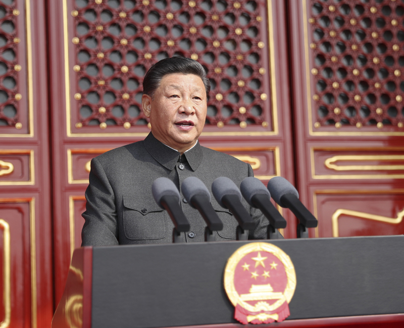 10月1日上午，慶祝中華人民共和國(guó)成立70周年大會(huì)在北京天安門廣場(chǎng)隆重舉行。中共中央總書記、國(guó)家主席、中央軍委主席習(xí)近平發(fā)表重要講話。