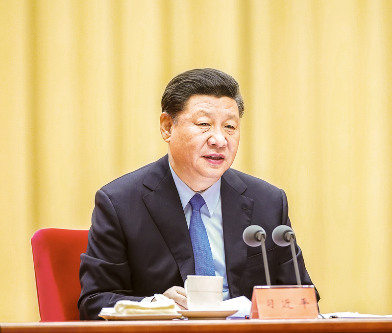 2019年5月31日，“不忘初心、牢記使命”主題教育工作會(huì)議在北京召開(kāi)。中共中央總書(shū)記、國(guó)家主席、中央軍委主席習(xí)近平出席會(huì)議并發(fā)表重要講話。 新華社記者 鞠鵬/攝